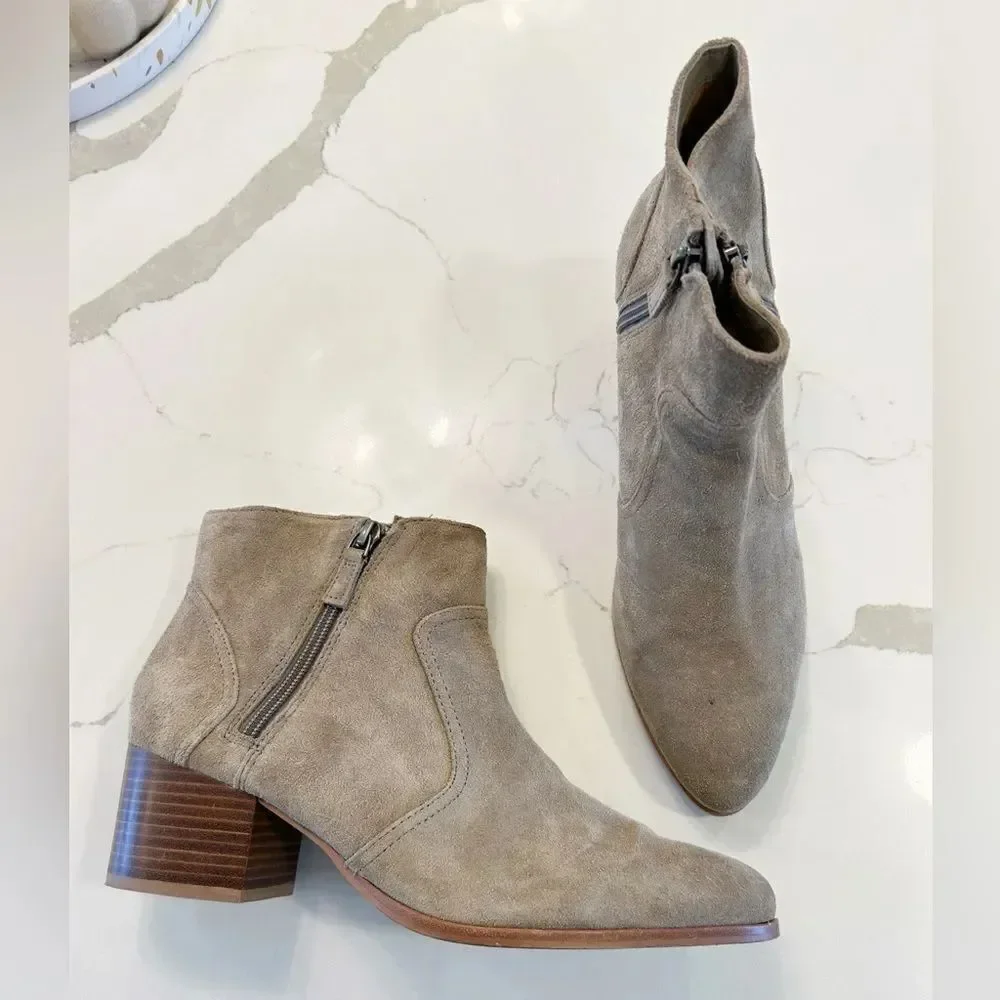 Johnston & Murphy Suede Trista Double Zipper Booties